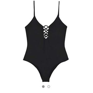 NWT Maylana Black Swimwear Macrame Backless 1Piece